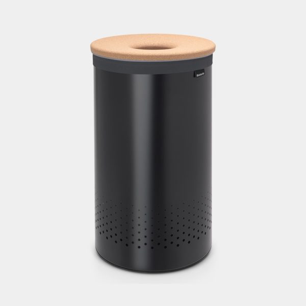 Brabantia Tvättkorg med korklock 60L Svart