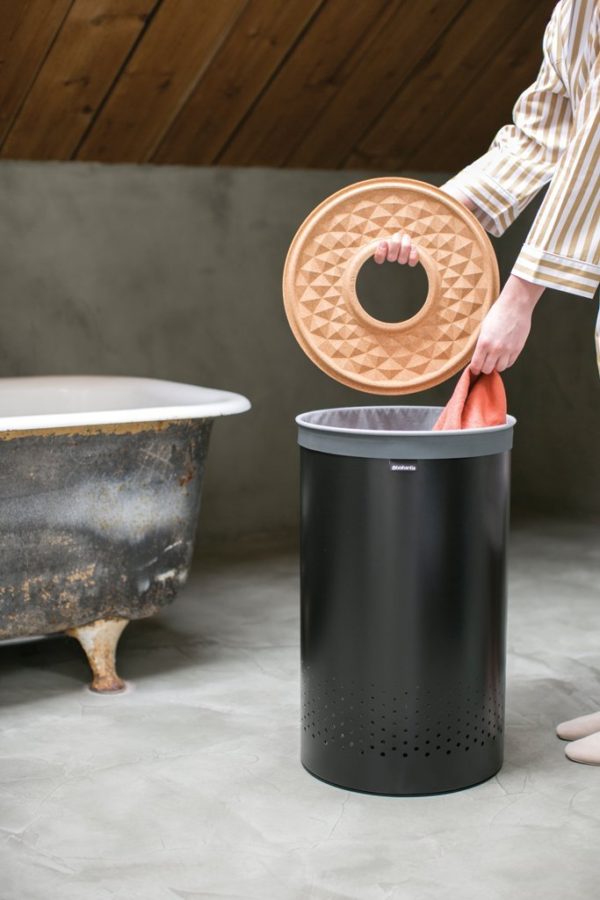 Brabantia Tvättkorg med korklock 60L Svart - Bild 3